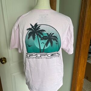 Columbia Performance Fishing Gear Men’s size Large pink short sleeve tee cotton